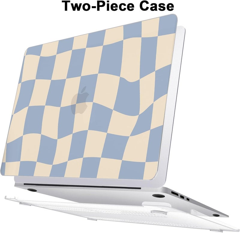 AKIT Compatible with MacBook Air 13 inch Case 2026 2025 2024-2022 M4 M3 M2 A3240 A3113 A2681, Pattern Hard Shell Laptop Case+Screen Protector+Keyboard Cover for MacBook Air 13.6 inch, Blue Checkboard - Image 4